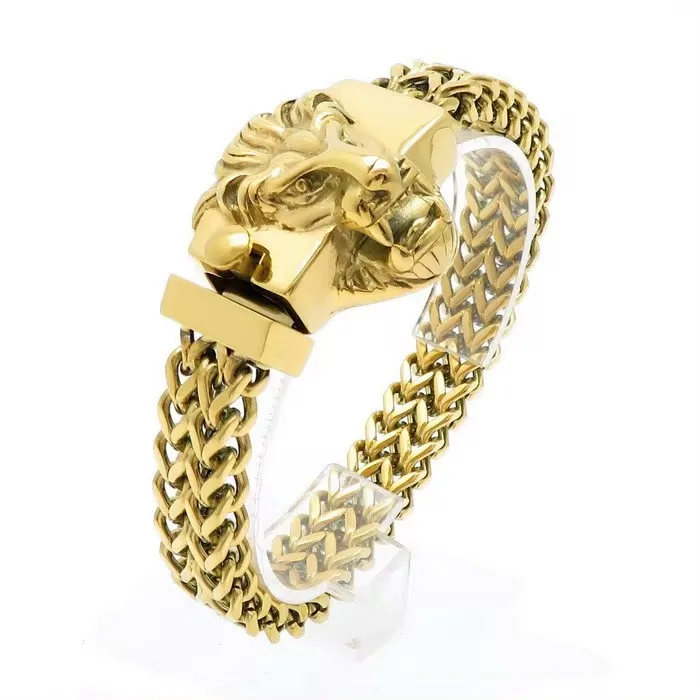 Stainless Steel Hip Hop Thick Skull Charm Bracelet For Men Punk Jewelry Personality Bracelet Internet Celebrity Street Accessori