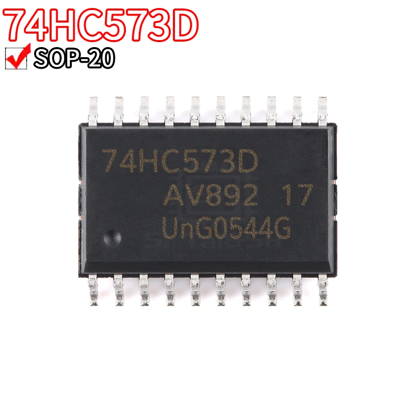 20PCS Wide body 7.2MM 74HC573D 74HC573 8-bit tristate output D-type latch SOP20 chip 20 pin