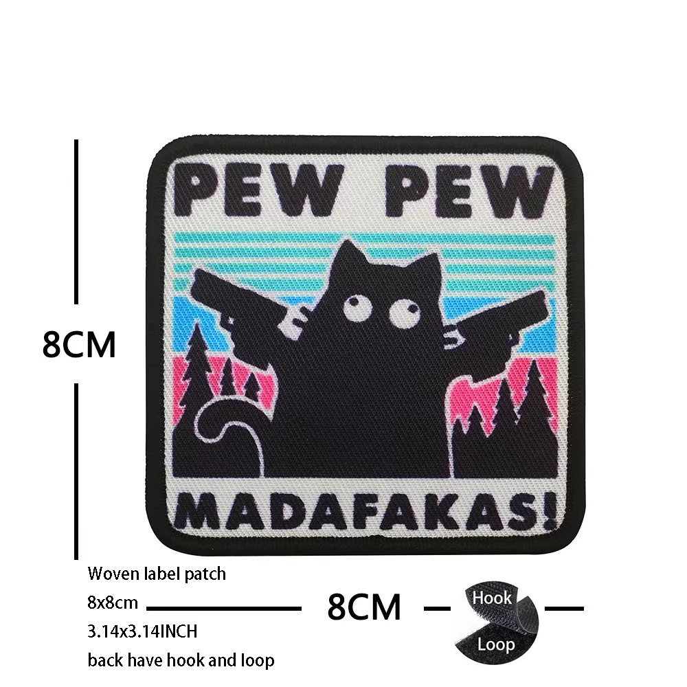 Logo intrecciato di nuova concezione PEW PEW MADAFAKAS accessori per borse ricamato Ghost Army Army Army zaino Hook & loop patch per abbigliamento