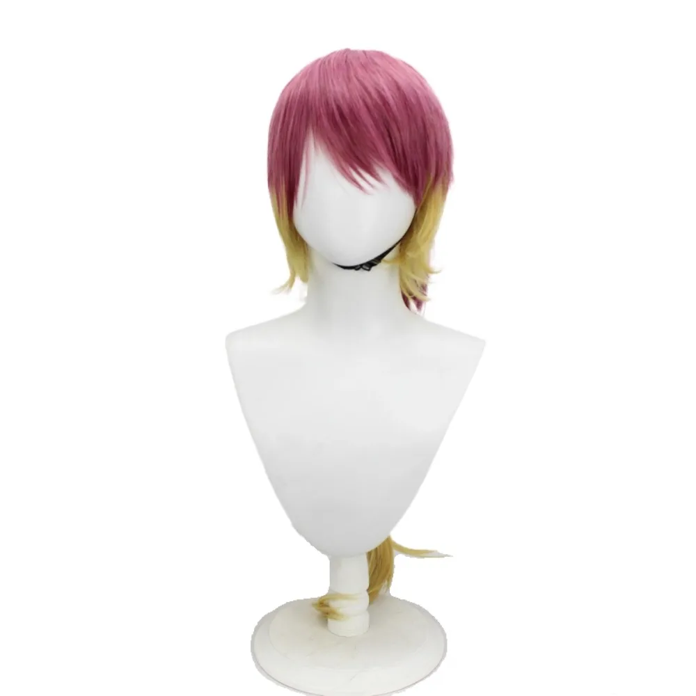 Blue Exorcist Shura Kirigakure Pink Yellow Gradient Cosplay Wig Anime Hair