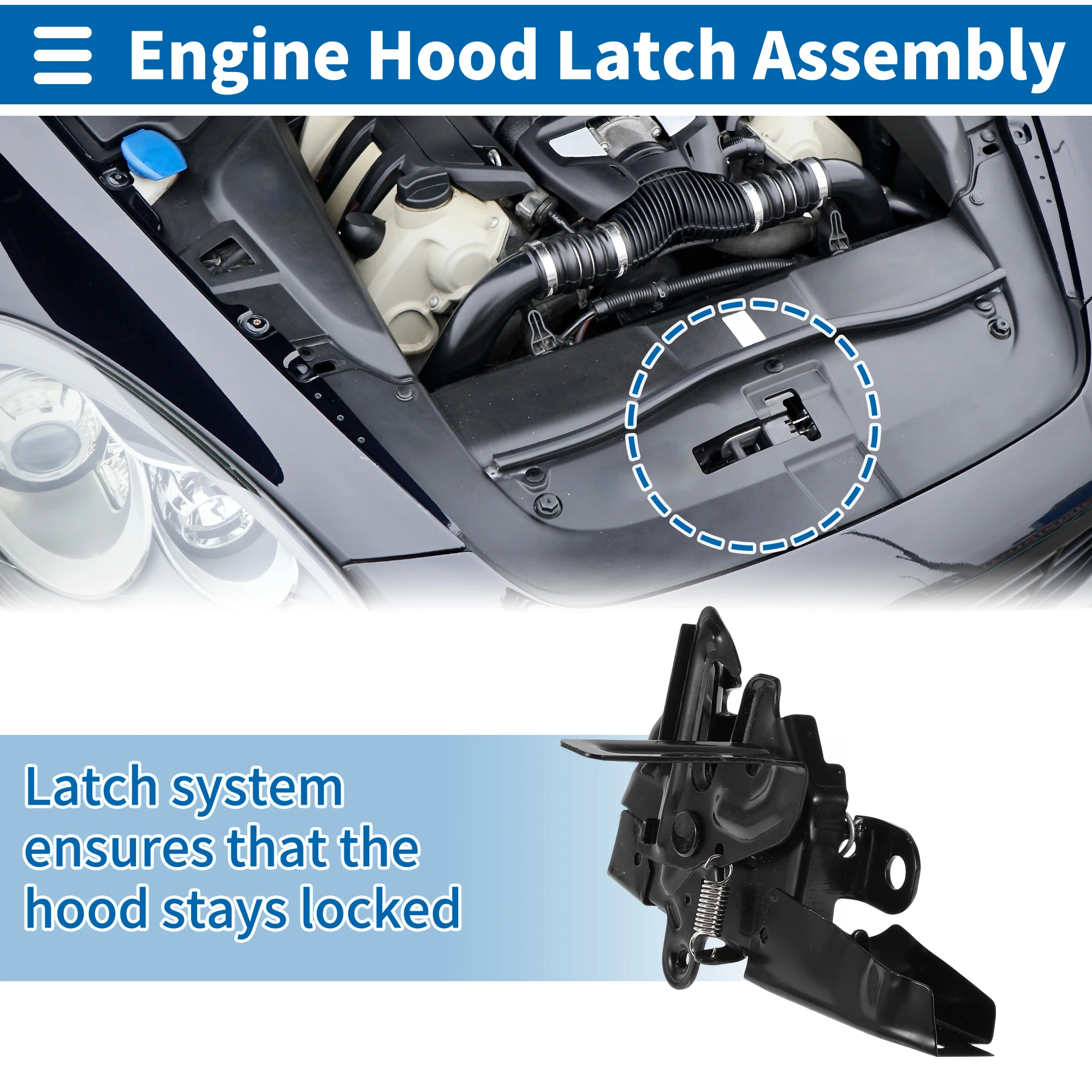 UXCELL Hood Latch Assembly for Toyota Venza 2009-2016 (with Theft Deterrent) Engine Hood Latch Lock Release No.535100T022