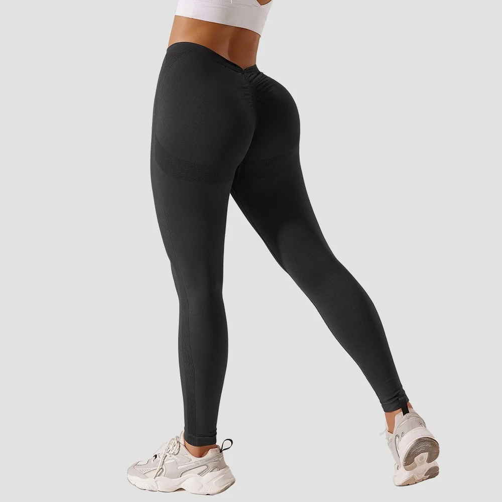 Peach Butt Lifting Yoga Pants Women\'s Back V Waist High Waist Running Fitness Tight Sports Pants