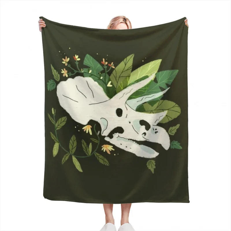 Another Triceratops Throw Blankets Soft Velvet Blanket Camping Bedding Blanket Cold Cinema or Travel