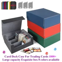 Caja de Almacenamiento para Cartas Coleccionables, Caja para Mazos con Capacidad para Más de 1800 Cartas Individuales, Estuche para Cartas de Cuero PU con Cierre Magnético para Cartas TCG, MTG, Yugioh, Magic