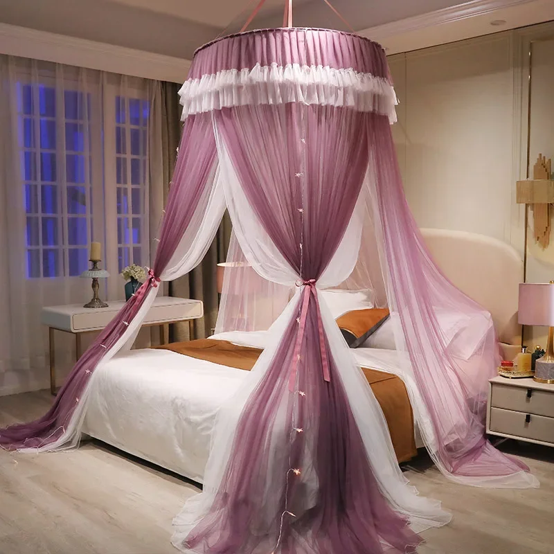 

Simple Round Ceiling Double-layer Gauze Mosquito Net Princess Style Girl Bedroom Decor Mosquito Net New Summer Home Mosquito Net