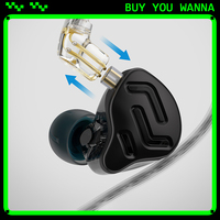 KZ ZNA 12MM Dual-magnetic Cavity Dynamic In Ear Earphones HiFi Bass Monitor Earbuds Sport Headset Headphones