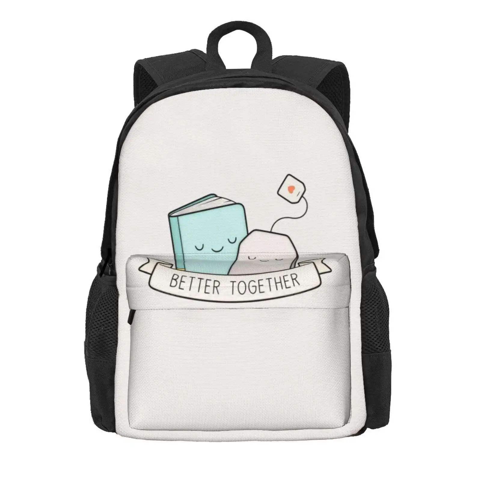 Books And Tea | Better Together Hot Sale Schoolbag Backpack Fashion Bags Teabag Books Relaxing Spilling Tea Reading Book Chill