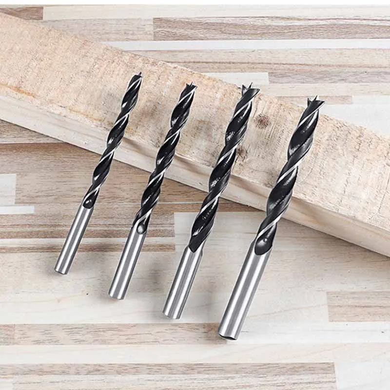 High Carbon Steel Wood Woodworking Tool Round Shank Twist Three Brad Point Drill Bit Positioning Woodworking Bit Twist Drill