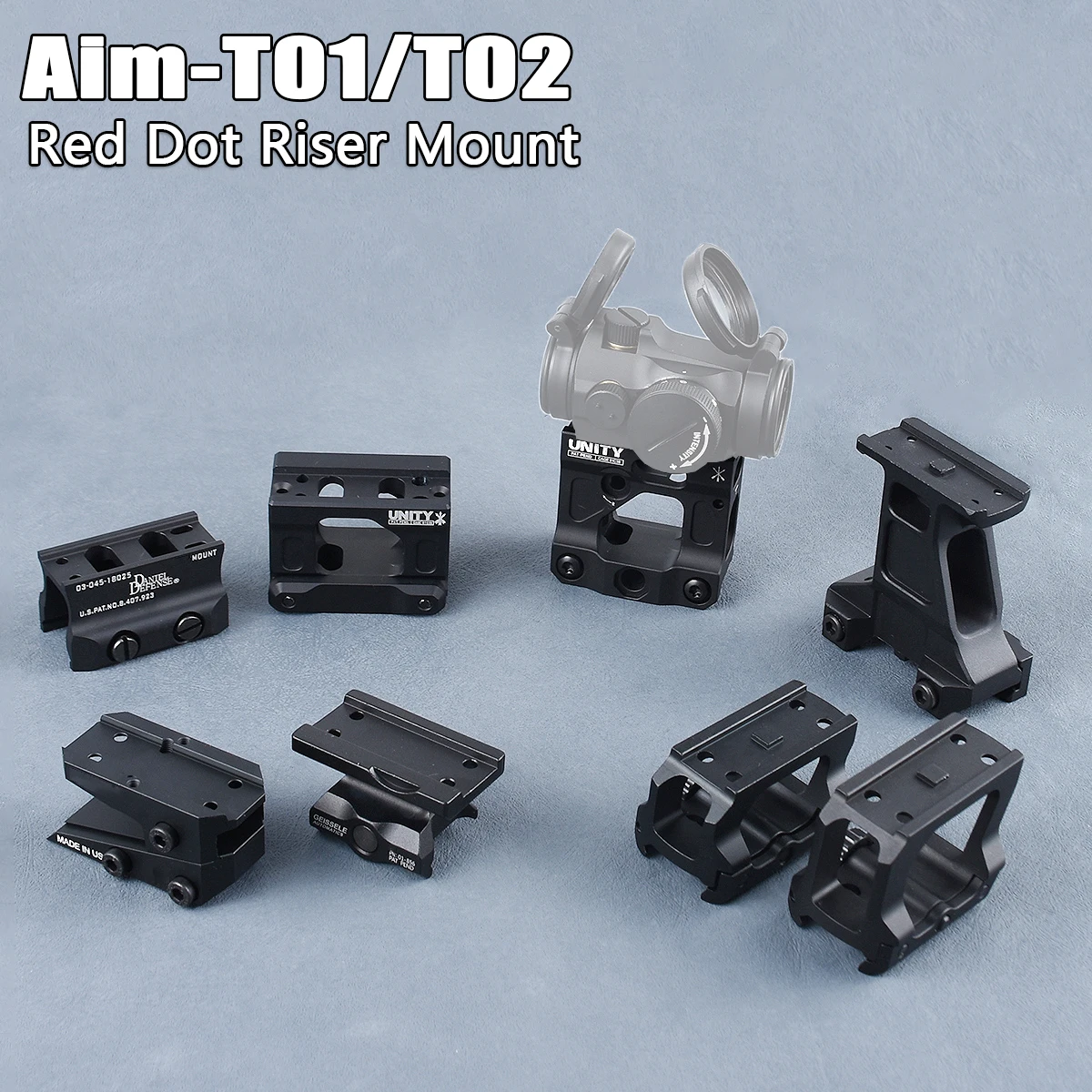 

T02 T01 Red Dot UNITY Fast Riser Mount R5 Optics Sight Scope Offset Bracket Riflescope 1.57/1.64/1.92/2.91 inches High Base