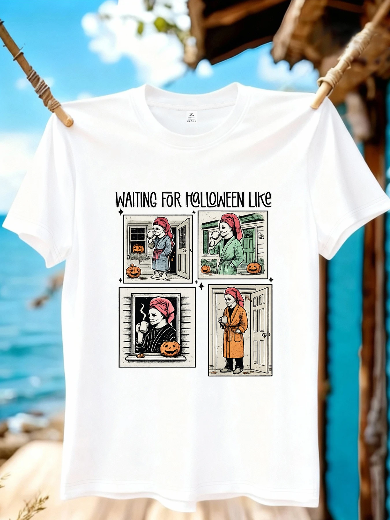

【WZM10832】Halloween printed plus size women's round neck summer casual short sleeved street fashion versatile T-shirt