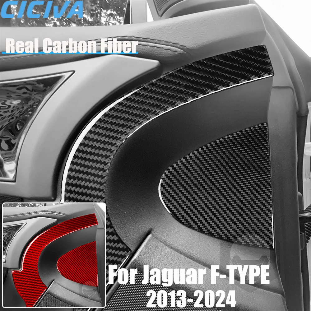 Real Carbon Fiber Car Accessories Dashboard Side Cover Soft Sticker For Jaguar F-type 2013 2014 15 16 17 18 19 20 21 22 23 24