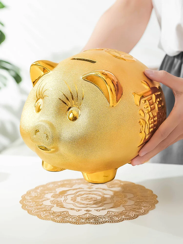 

Ceramic Pig Piggy Bank Saving Kids Toy Wedding Cute Ornament Secret Coin Money Box Papper Money Salvadanaio Home Decoration 60