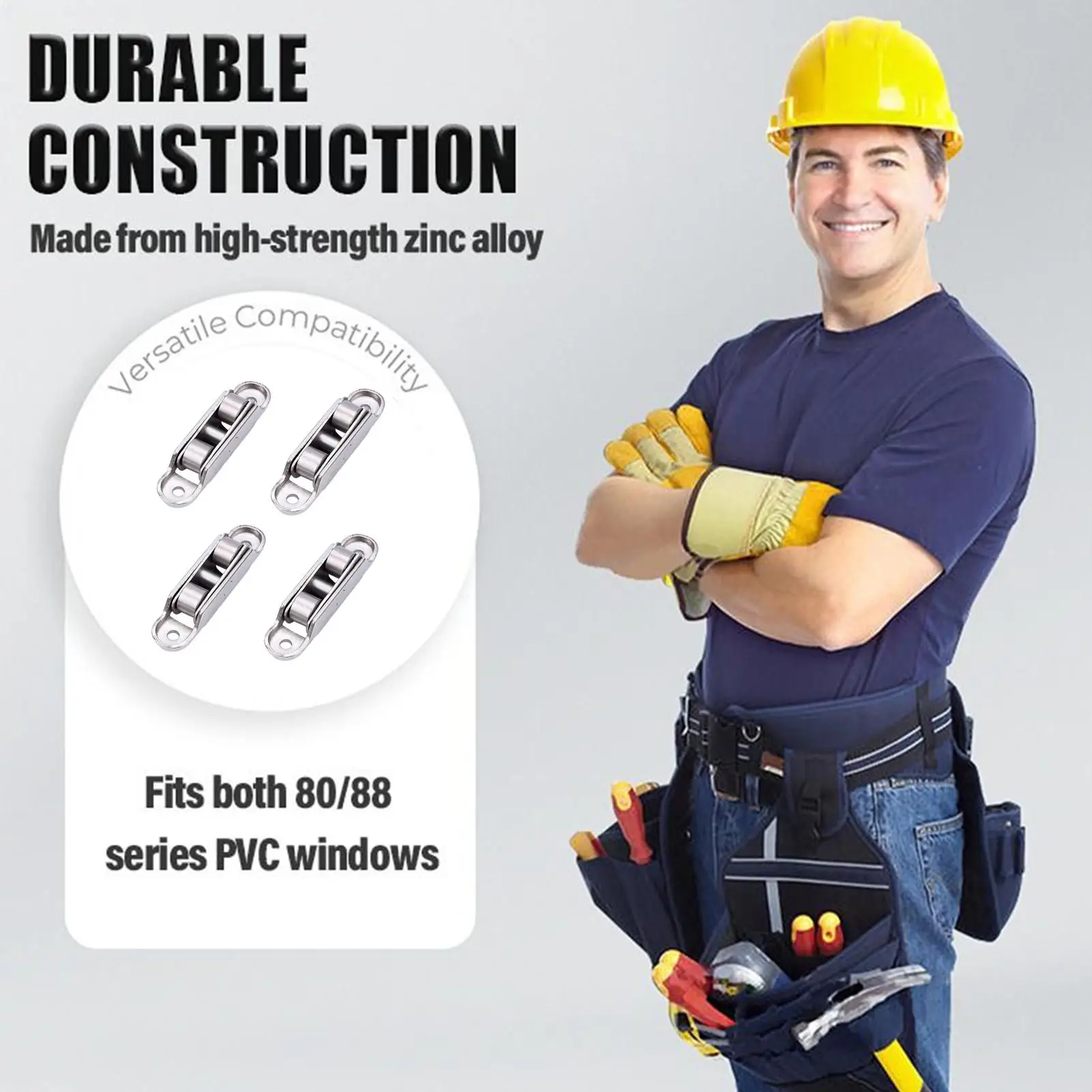 

Дверной ролик, 4 шт., оконные шкивы, регулируемый угол наклона, фурнитура из цинкового сплава, двойное колесо, бесшумный ролик для кабинета, гостиной