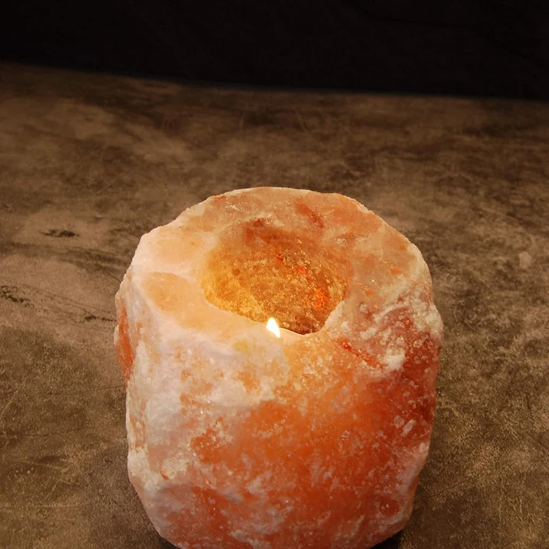 Natural Himalayan Salt Lamp Tea Light Candle Holder, Candle Holder For Aromatherapy Candle(Without Candles)