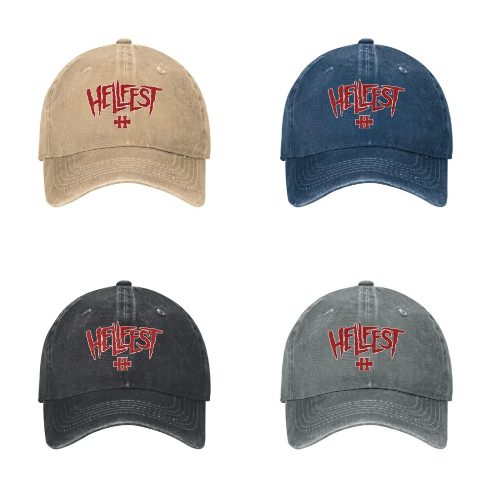 H-Hellfest Heavy Metal Festival Baseball Cap Men Dad Hat Unisex Hip Hop Cap Adult Denim Trucker Cap Summer Sport Sunscreen Hat