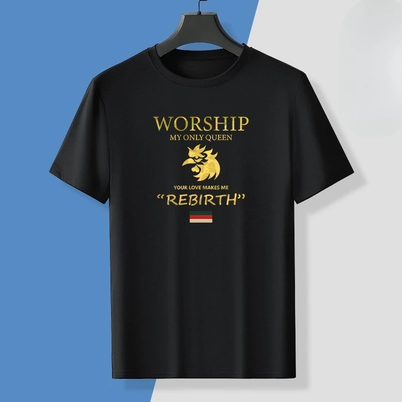 

High-quality cotton loose T-shirts for summer 2025 casual men's and women's short-sleeved printed simple T-shirts