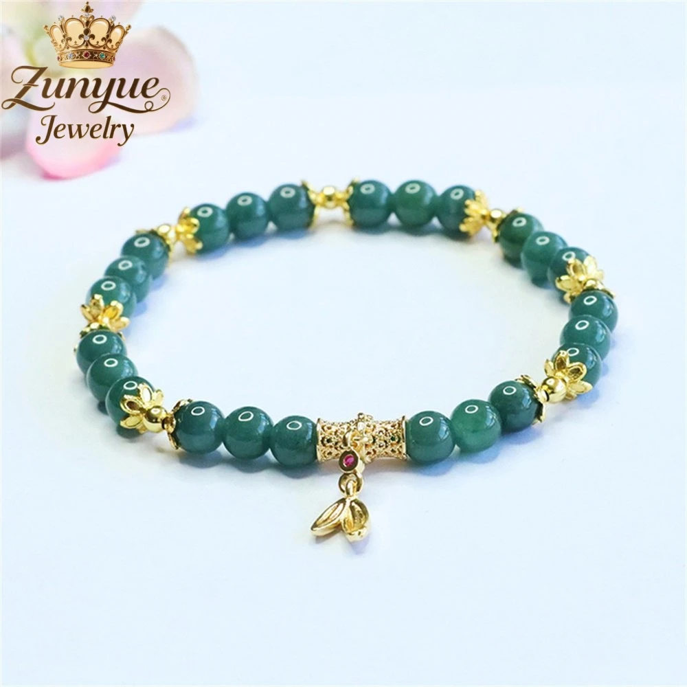 Natural Blue Water Jadeite Gemstone Bracelet Luxury Quality Jewelry Fashion Jewelry Handicraft Exquisite Elegant Charms Popular