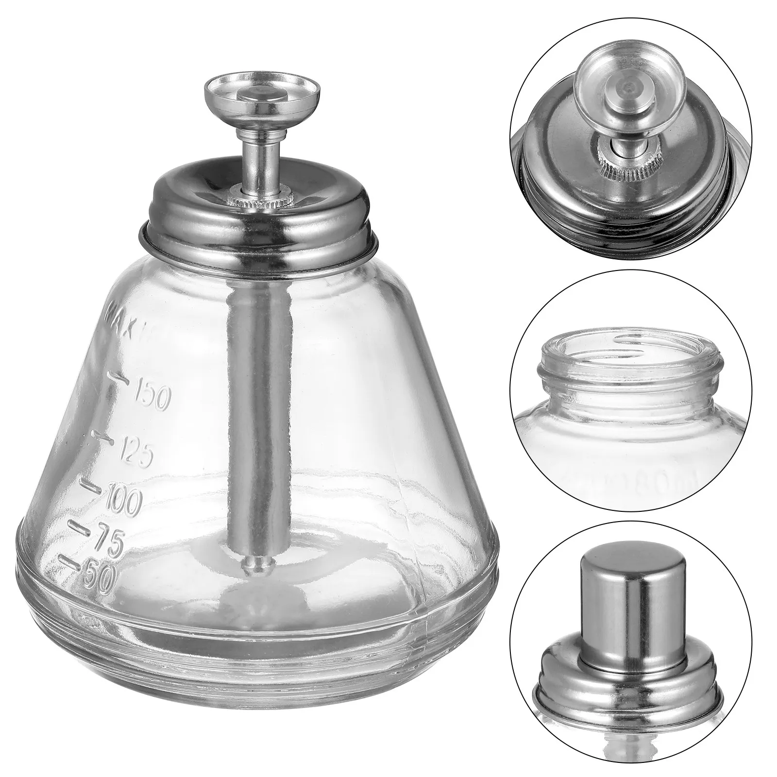 Empty Glass Push Pump Dispenser Bottle for Nail Polish Storage Dispensing Transparent Body Efficient Quick Dispense Leak Proof