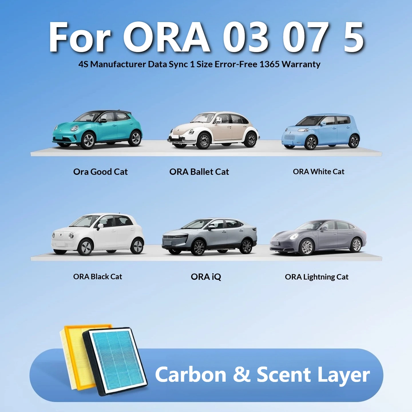 For ORA 03 07 5 Car Activated Carbon Premium Durable Odor Removing High Efficiency Aroma Cabin Air Filter