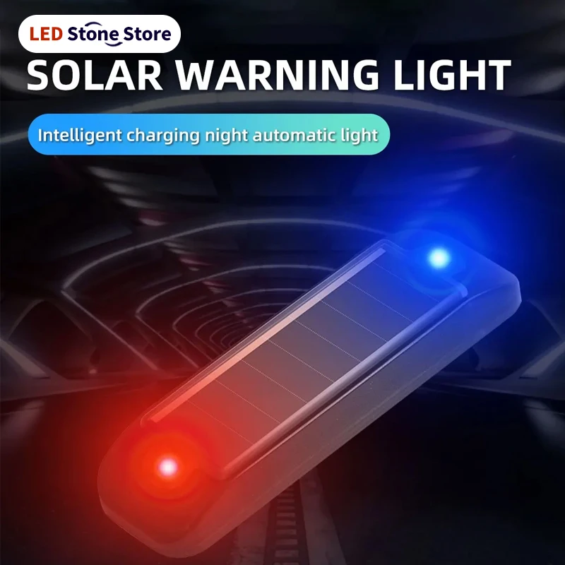 Solarbetriebene Warnleuchte für Auto und Motorrad LED-Taschenlampe Indikator Nachtsicht-Warnblinkleuchte Lauflicht