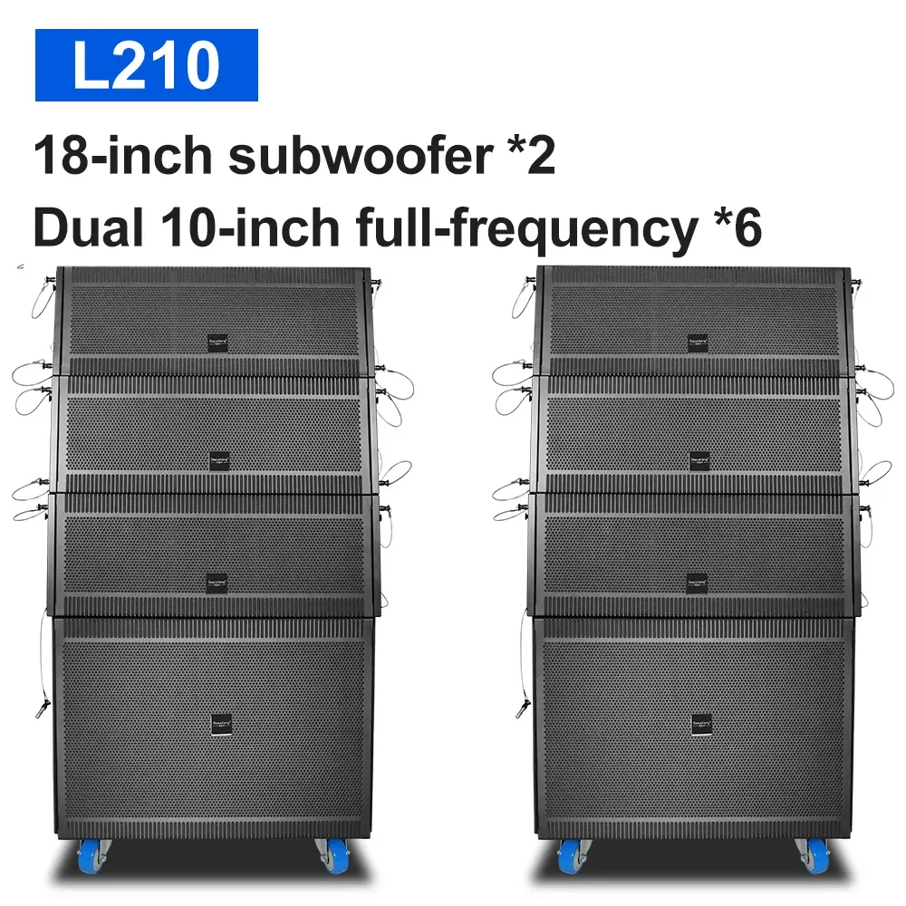 L210 10-Inch Dual 1500W 2-Channel Waterproof Portable Metal Speakers System for Large Stage Shows