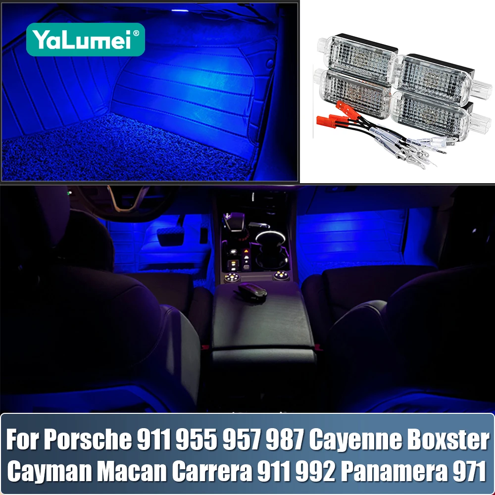 Car Footwell Lights Accessories For Porsche 911 955 957 987 997 Cayenne Boxster Cayman Macan Carrera 911 992 Panamera 971