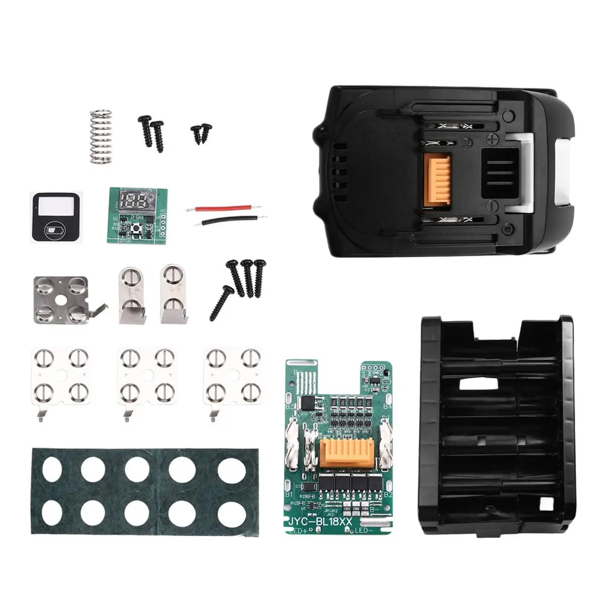 (ABDH) BL1830 Li-Ion Battery Case Charging Protection Circuit Board PCB LED Digital Indicator Box for Makita 18V 6.0Ah