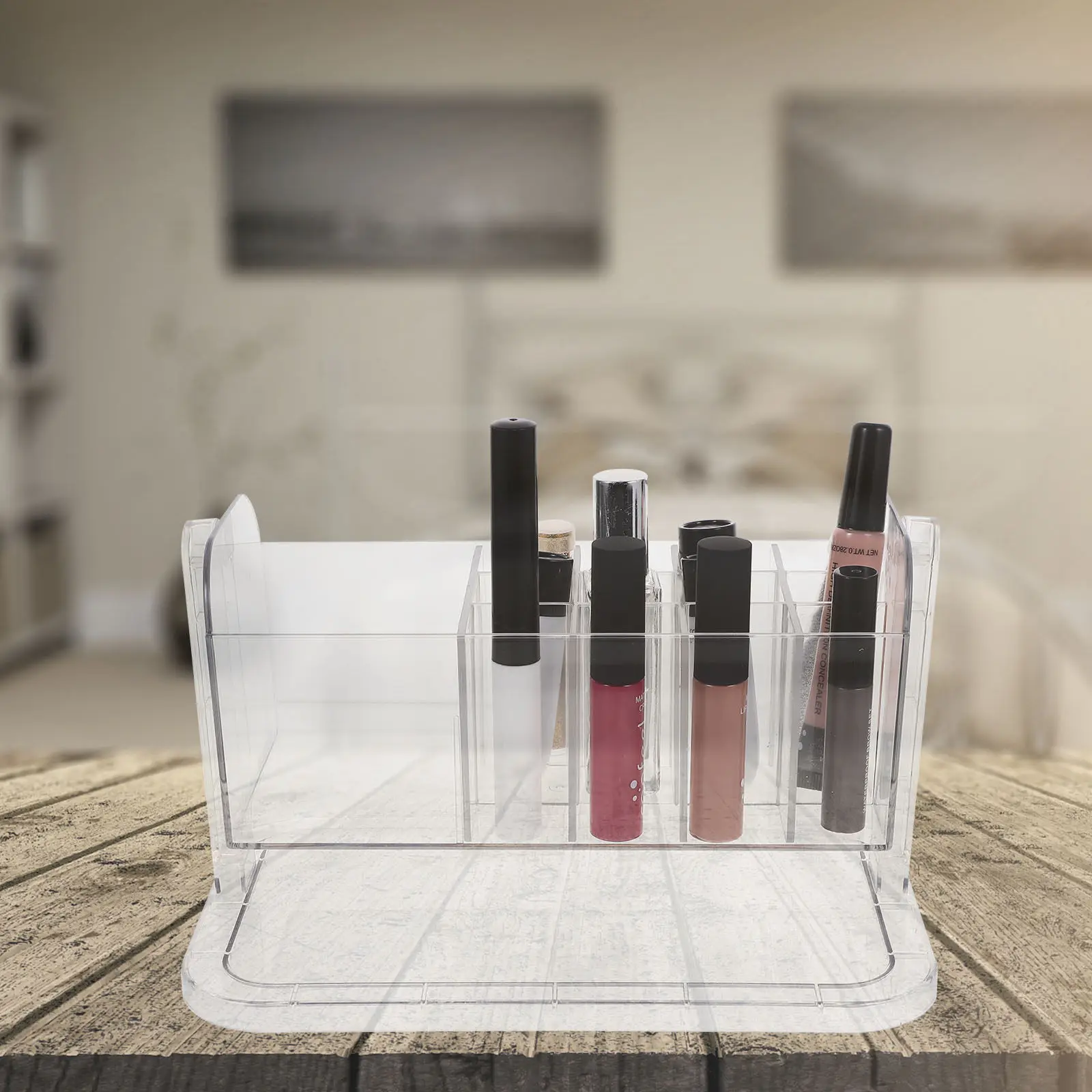 

Вращающийся держатель для кистей с гладкой текстурой, настольный органайзер для косметики, вращающийся контейнер для хранения кистей, держатель для ручек и карандашей, коробка для косметики