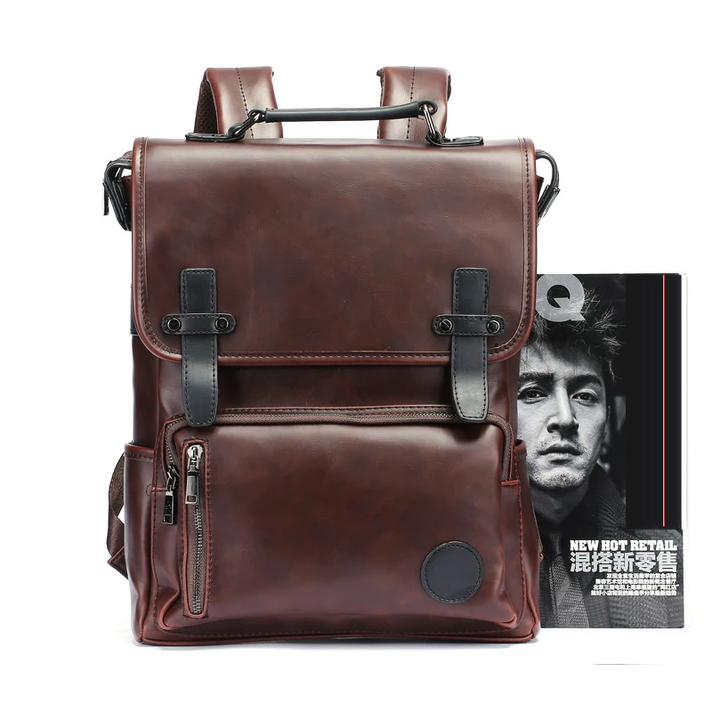 

Несмазываемая кожаная мужская дорожная сумка с двойным плечом, портативная школьная сумка Universi, студенческая сумка для книг, Busin Travel