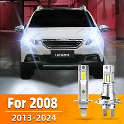 2Pcs For Peugeot 2008 2013-2024 2015 2016 2017 2018 2019 2020 2021 Car Led Headlight High Low Beam Canbus Headlamp Bulb 20000Lm