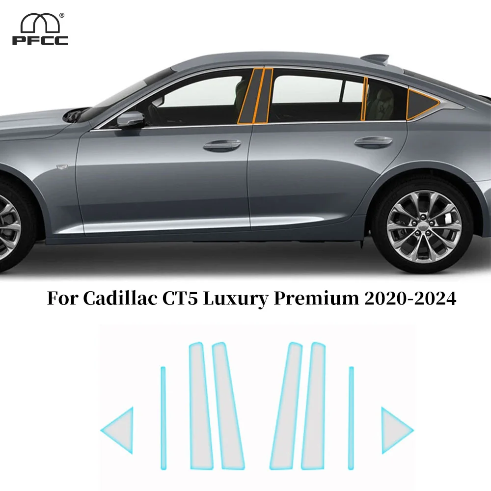 

Headlight Rearview B C Pillars TPU Anti-scratch Protection Film For Cadillac CT5 Luxury Premium 2020-2024 Clear Bra Pre-cut PPF