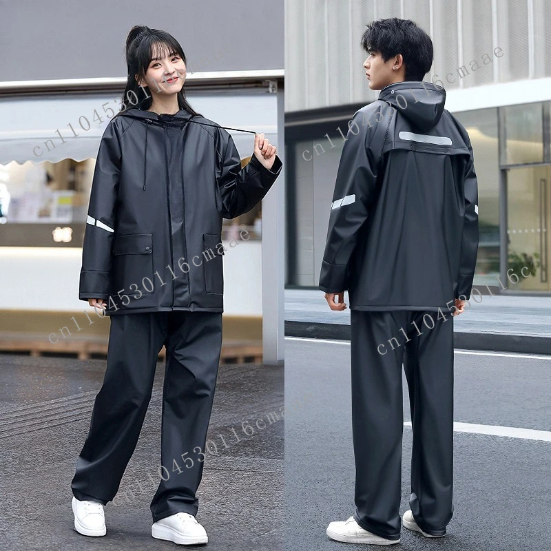 

Raincoat Rain Pants Set Wholesale Women's Takeaway Reflective Waterproof Split Cycling Rainstormproof Electric Car Raincoat