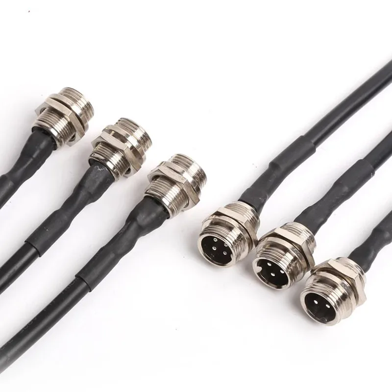 GX12 2/3/4/5/6 Pin Waterproof Aviation Plug Socket with Wire Industrial 12mm Male Female Cable Connector Butt Joint Air Plug