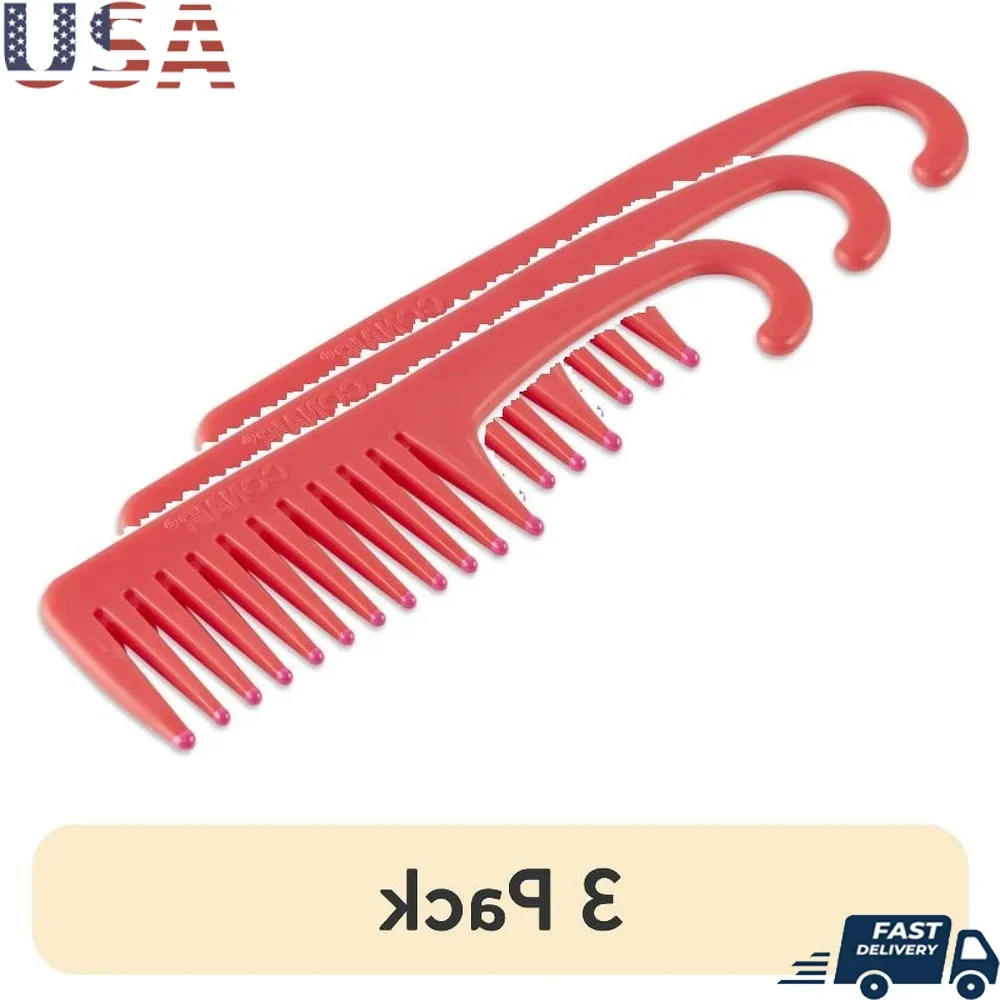 

(3 pack Detangle & Smooth Hanging Shower Hair Comb Multicolor