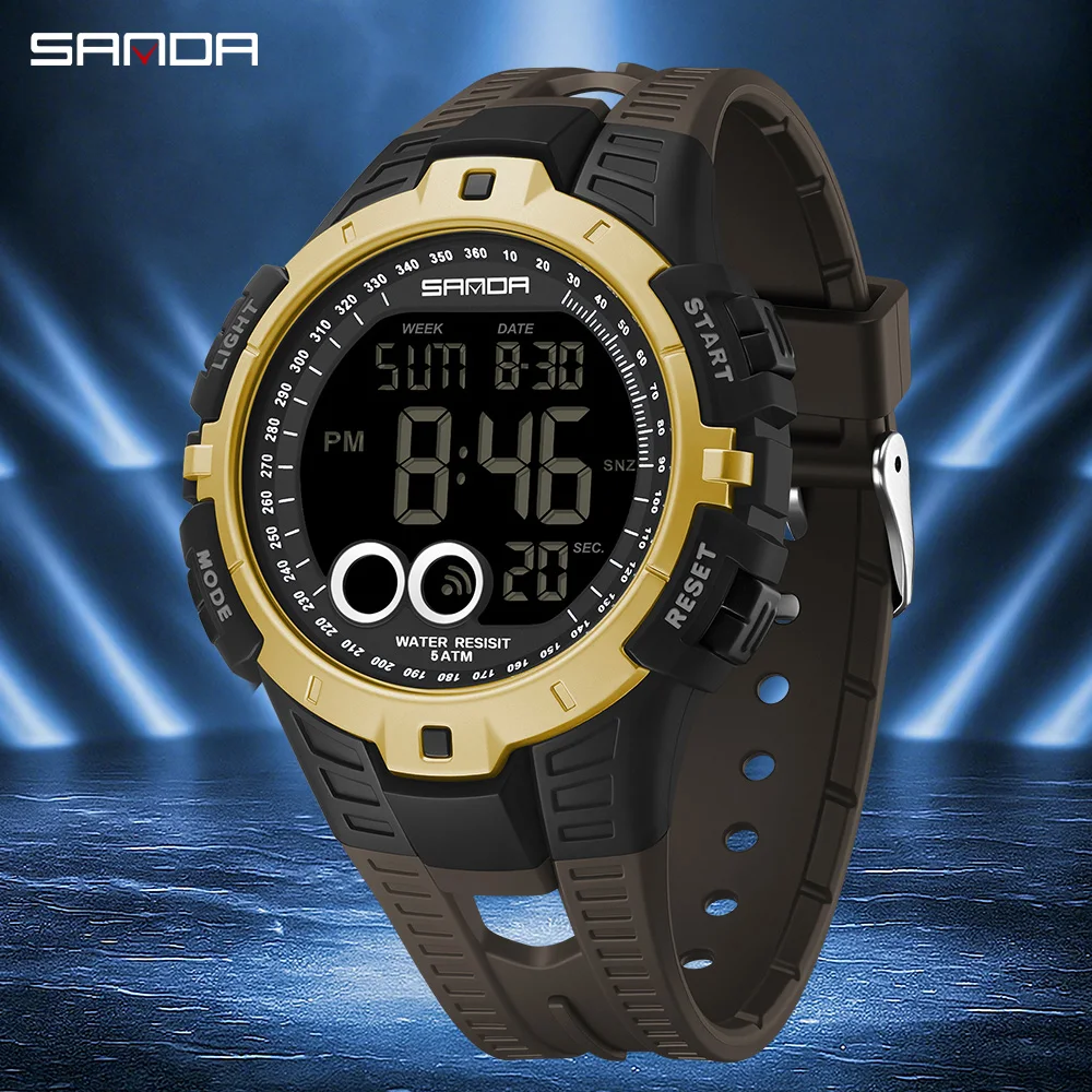 SANDA 2233 Single Monitor Male Student Electronic Watch Multifunctional Waterproof sports Student Electronic Watch
