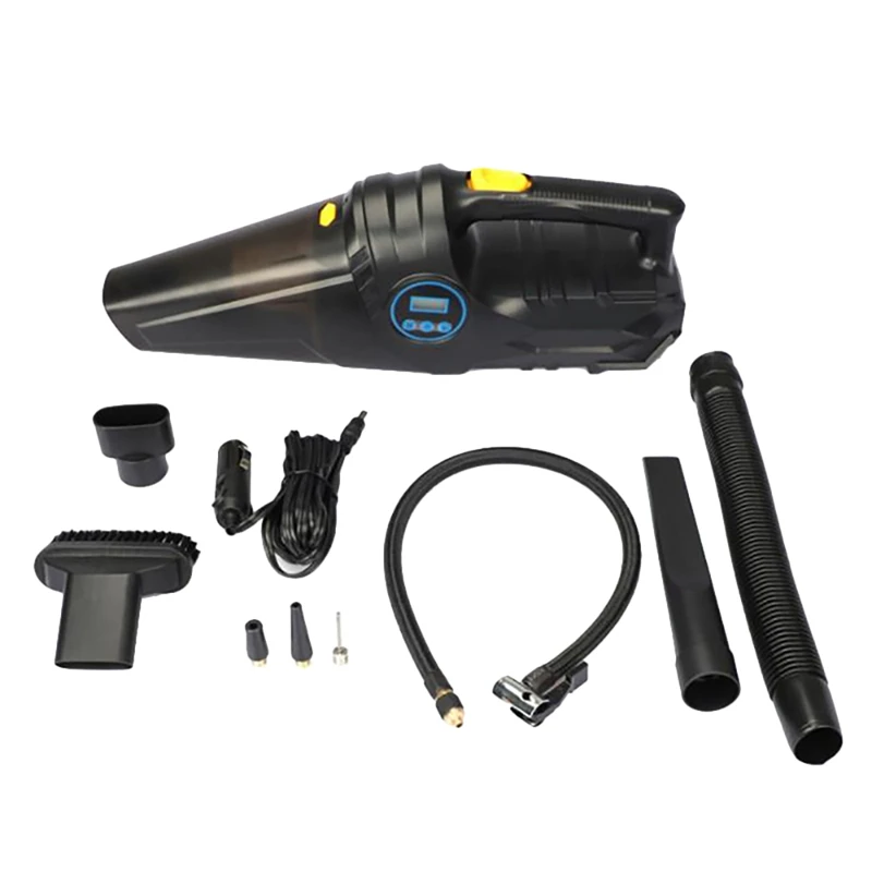 

4 In 1 Air Compressor, Car Vacuum Cleaner, 120W 6000PA Digital Tire Inflator Pump Handheld Car Vacuum Auto Shut Off