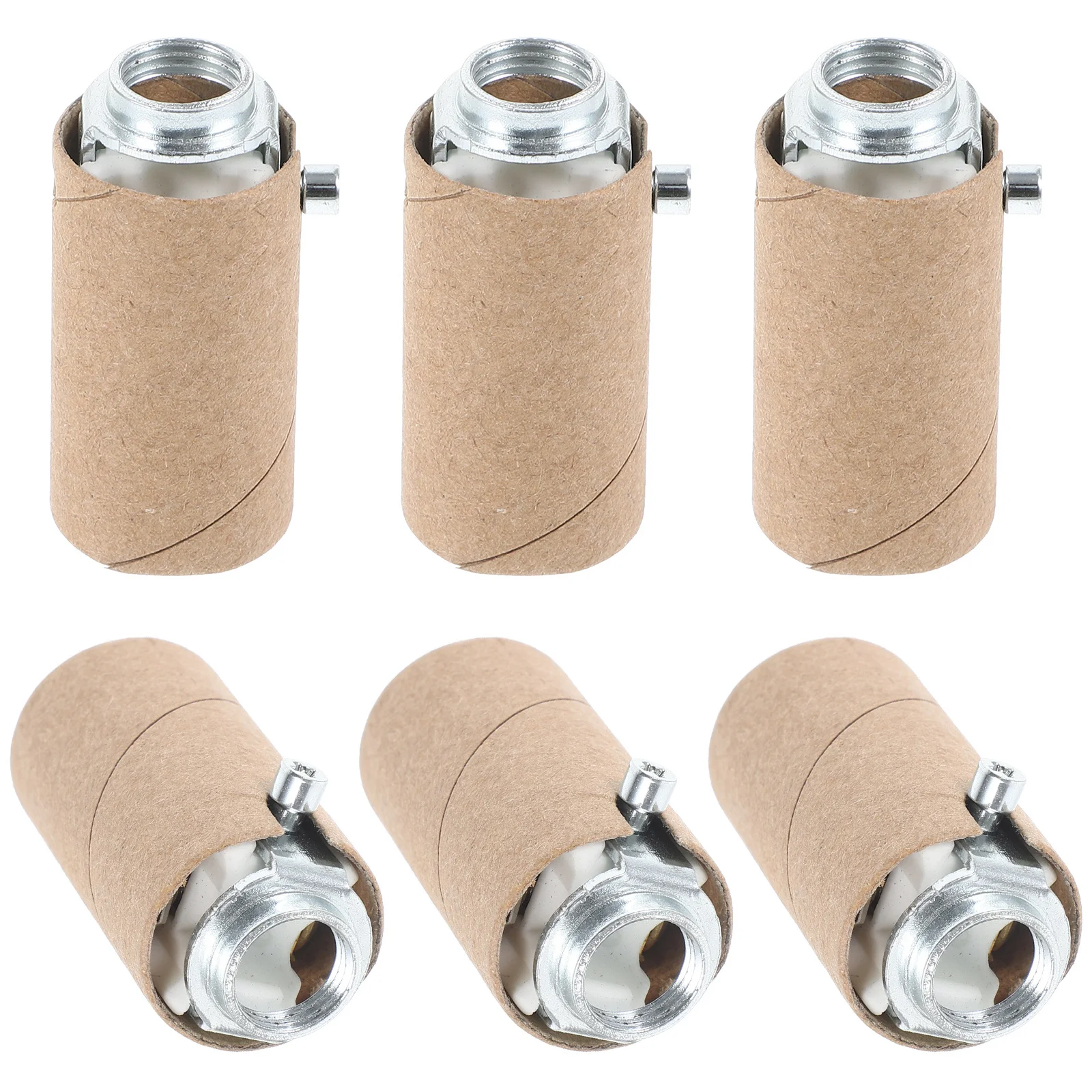 

6Pcs Candelabra Socket E12 Bulb Holder Durable Ceramic Paper Insulator Light Fixture Parts Lamp Socket Replacement