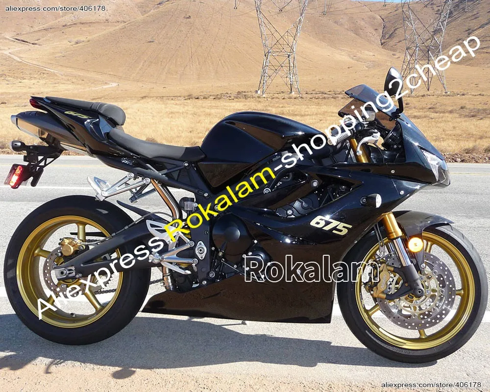 

Custom Body For TRIUMPH DAYTONA 675 06-08 Daytona 675 2006-2008 Daytona675 All Balck Fairings Set (Injection Molding)