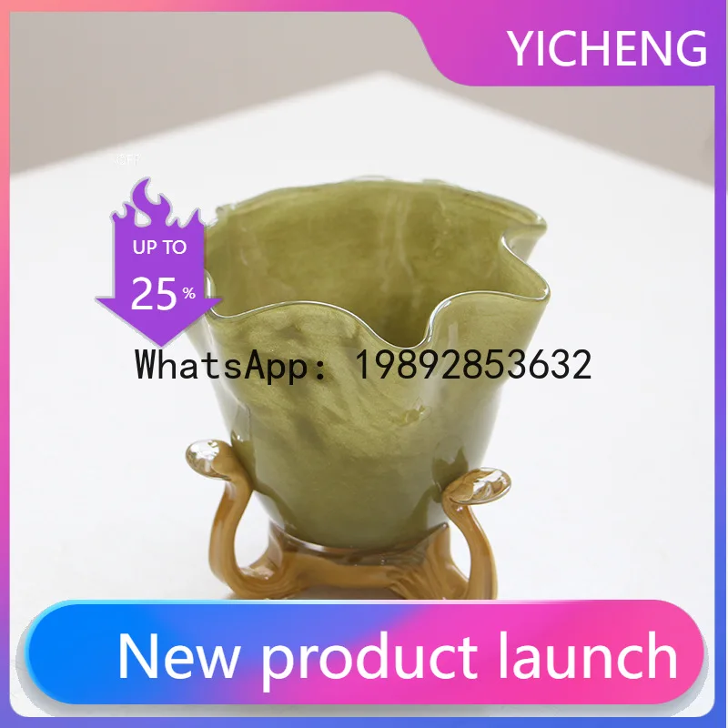 

A2 Creative Handmade Bow Vase Glass Vase Handle Terrarium Hydroponics Glass Flower Vases Home Decoration Accessories