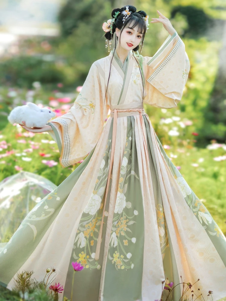 

Hanfu women's summer and autumn models, daily Jin-made improved ancient clothing, Chinese style adult collar skirt