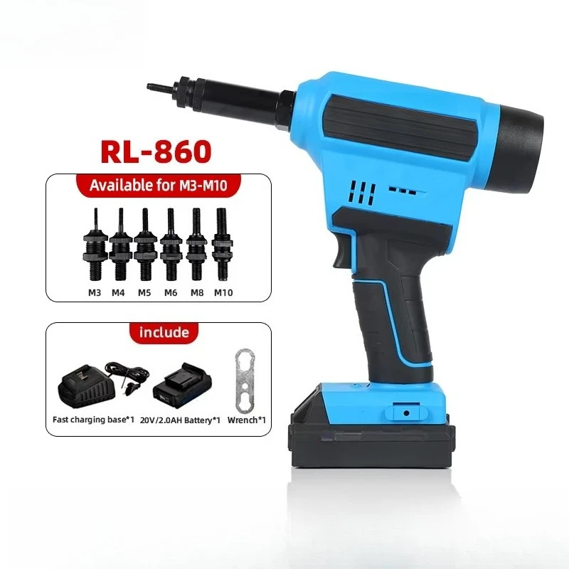Lithiumbattery Rivet Gun Rivet Nut Tool Fully Automatic Adjustable Riveter