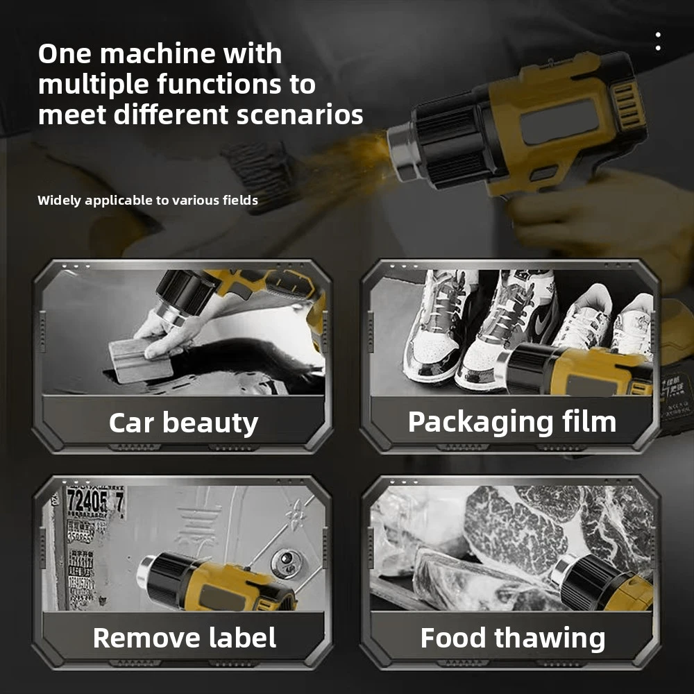 VILASTING Термофен 550р. ℃   Беспроводная электрическая тепловая пушка с регулируемой температурой и насадками, светодиодный дисплей для аккумуляторного штифта Dewalt 18 В