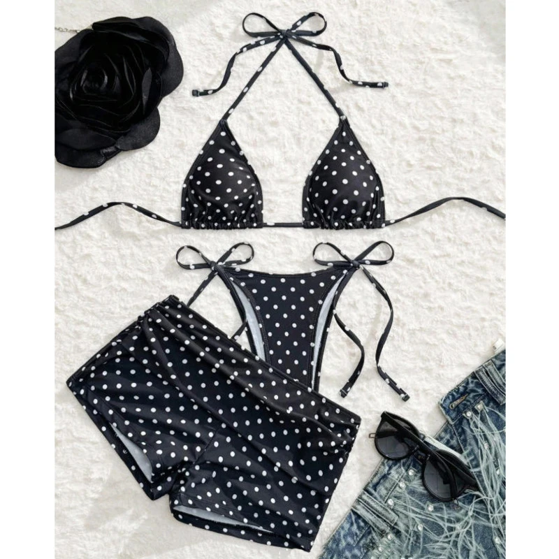 Dot  3Pcs Bikinis Set Female Swimsuit Women Three-Piece Swimwear Beach Swim Wear Bathing Suits Brazilian Bikini Pool Bather