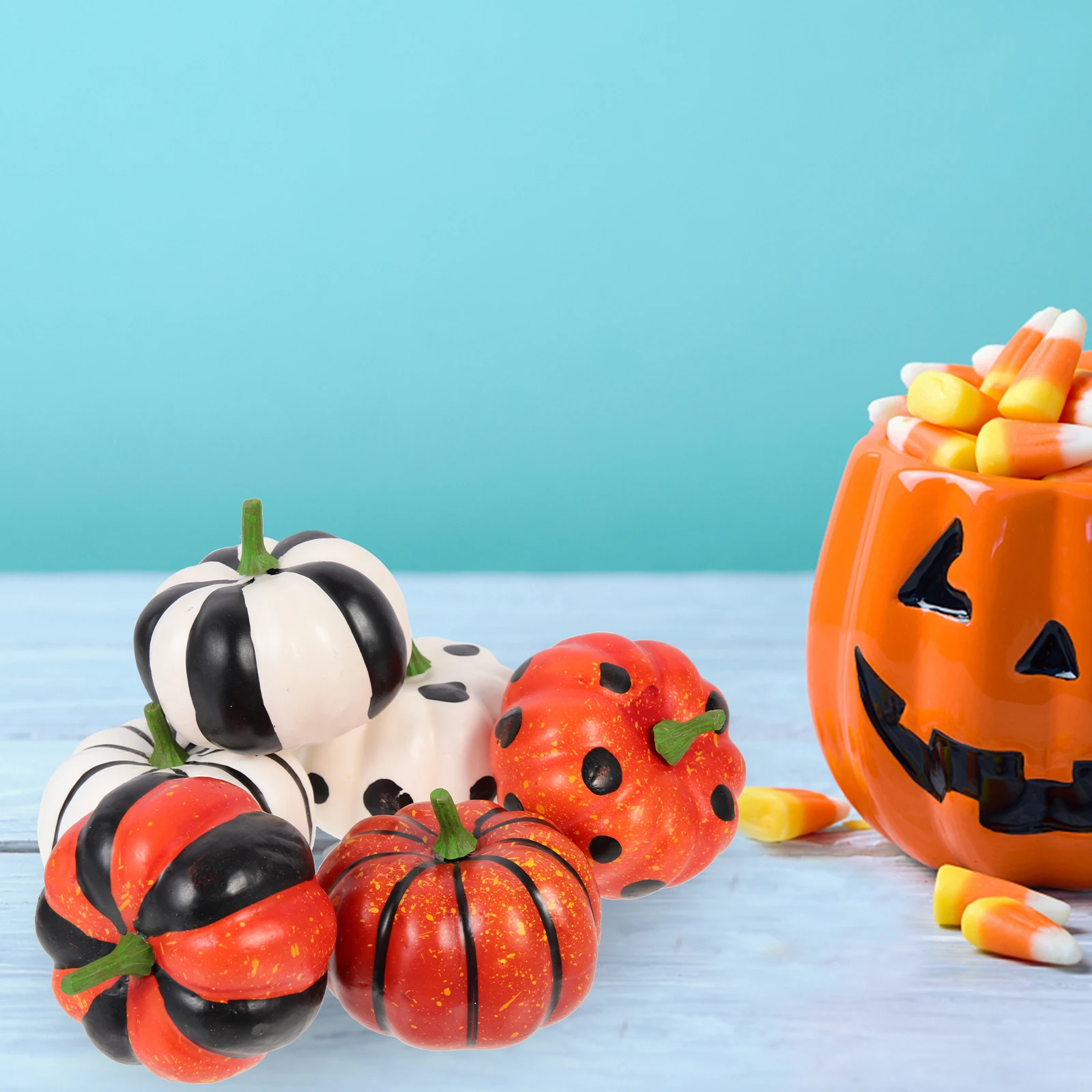 

6pcs Foam Pumpkin Models Lifelike naments for Halloween Supplies Classic Pumpkin Props Suitable Home Shop Churches
