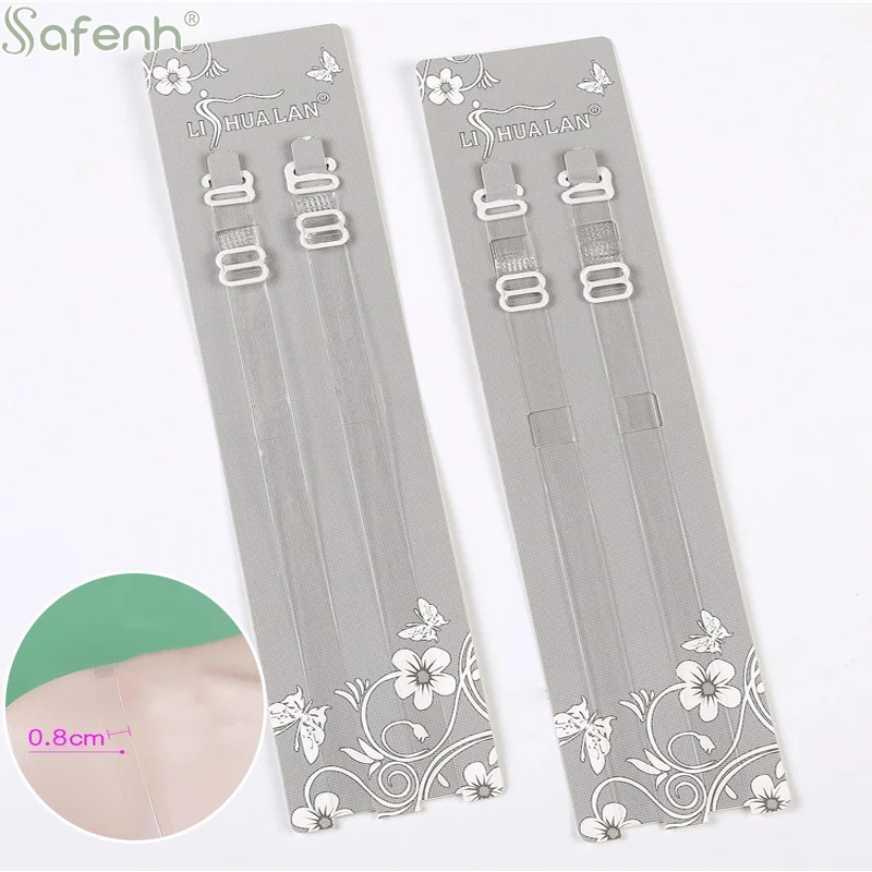 1pair TPU Durable Transparent Bra Strap Invisible Detachable Adjustable Shoulder Strap Non-slip Seamless Bra Underwear Bra Strap