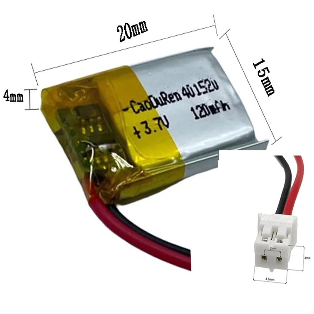 Recargable 3.7V 120Mah 401520   Batería de iones de polímero de litio para MP3, carga de tesoro, potencia, reloj inteligente, DVD, GPS, MP203