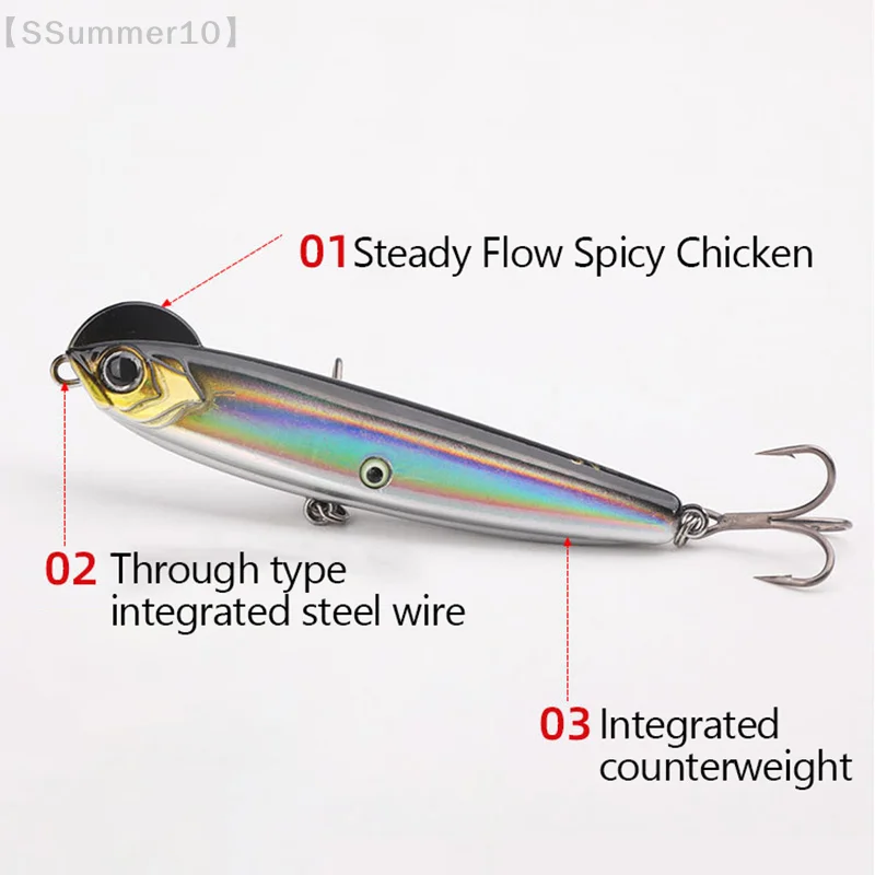【SSummer10】10/14/18g Casting Cockscomb Pencil Road Runner Fake Bait-Solid Sinking Triple Hook Full Swimming Layer Fishing Lure