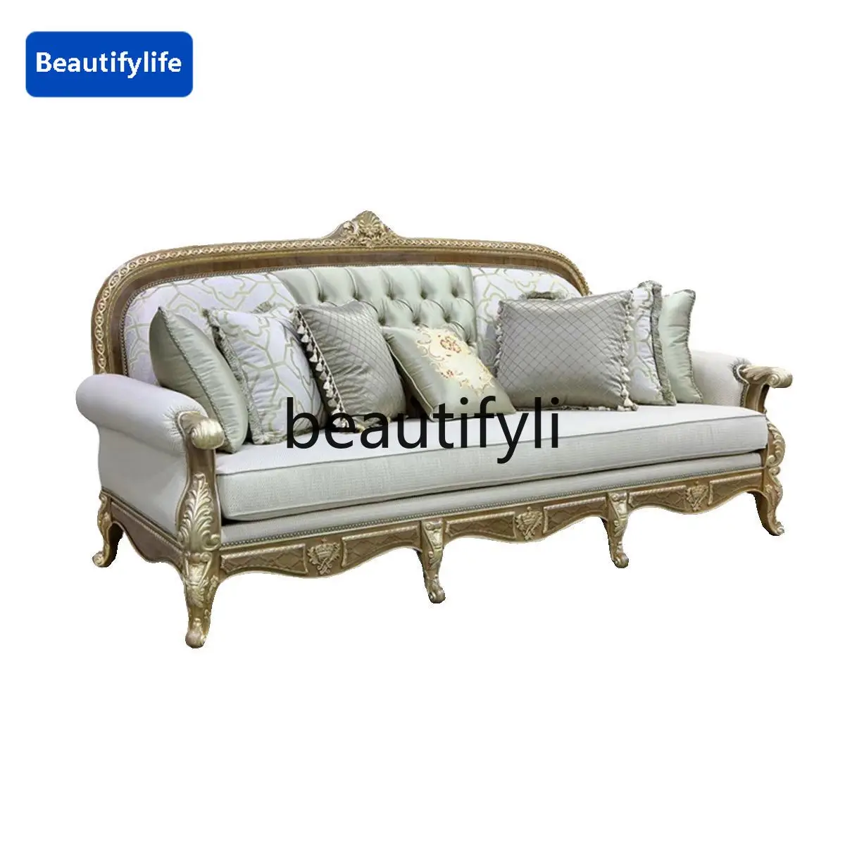 

Embroidered sofa French four-person sofa leisure chair combination villa double sofa