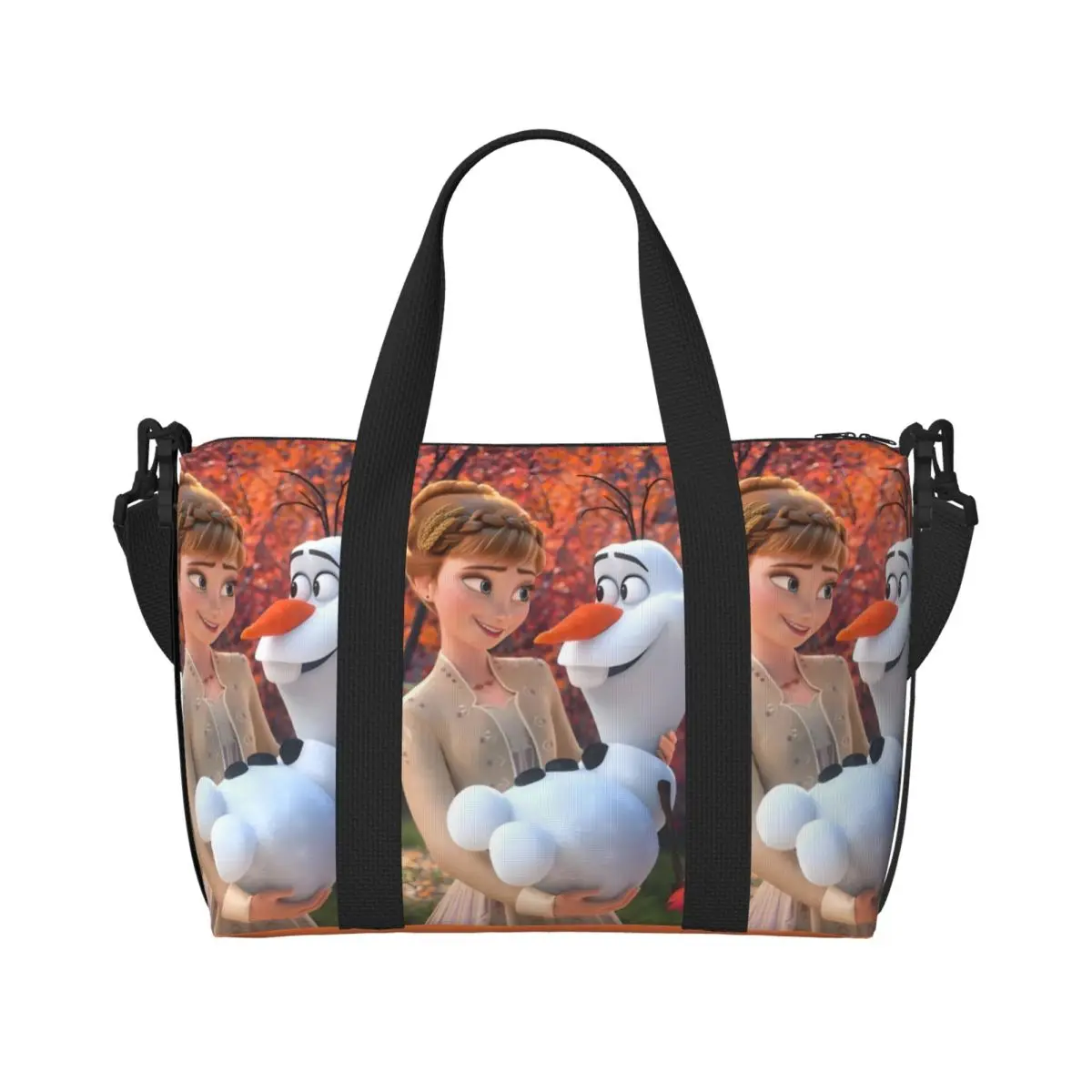 مخصص المجمدة حمل حقيبة المرأة سعة كبيرة الرسوم المتحركة الموسيقية الخيال فيلم شاطئ رياضة حقائب السفر