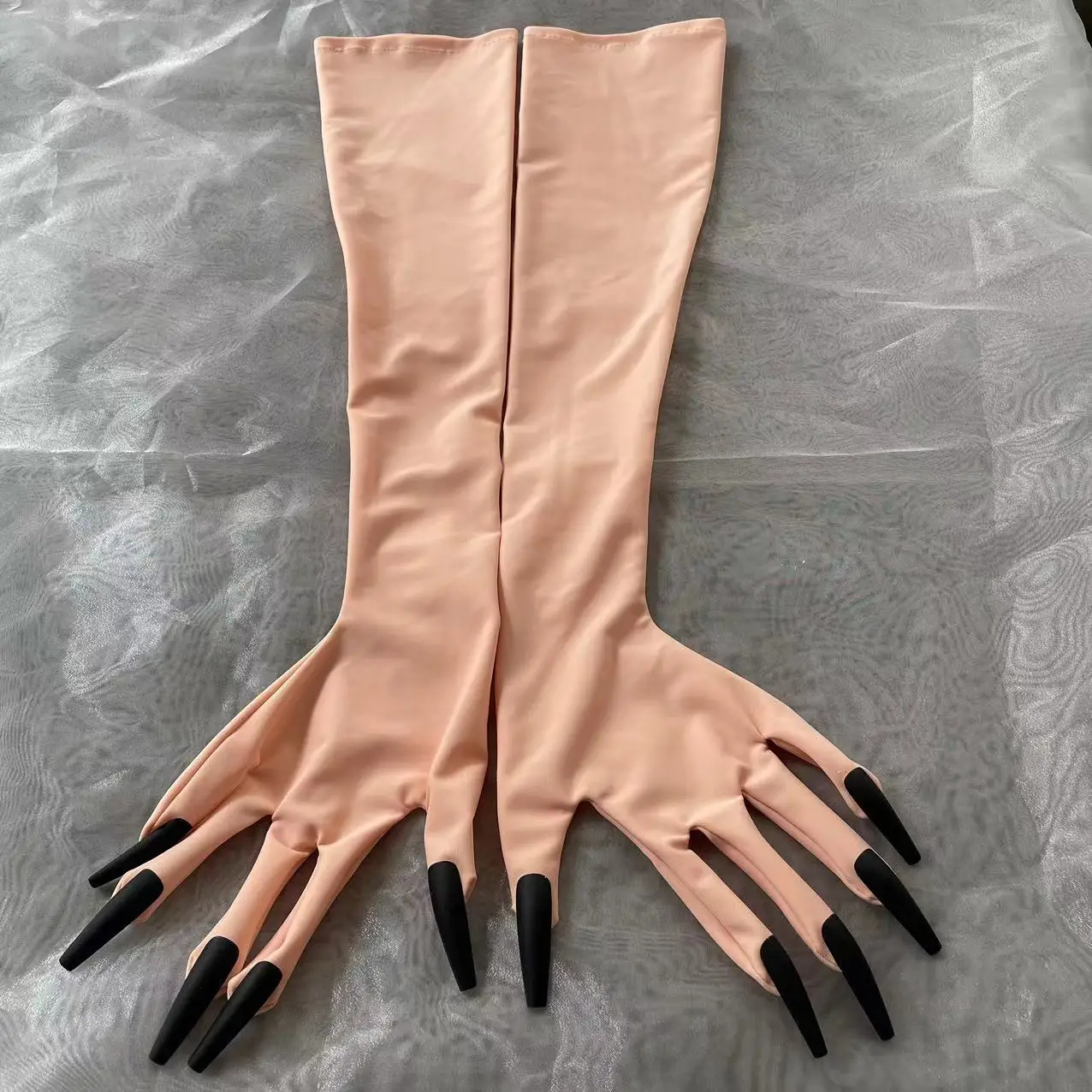 

Crossdress Cosplay female and male flesh/pink flesh kigurumi zentai skin long gloves with nails service